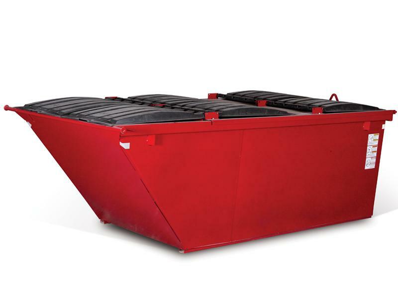 rear load dumpster with slope lid