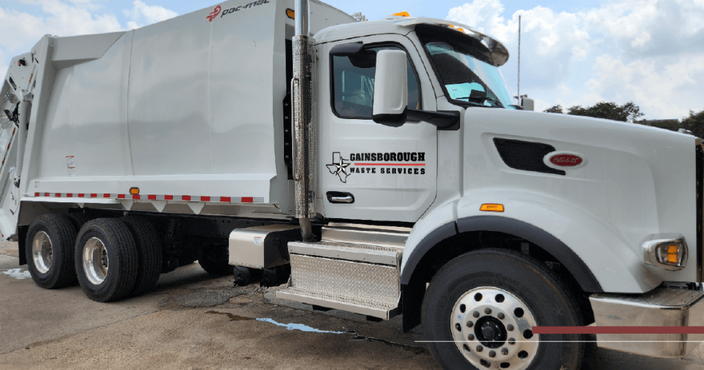 A Gainsborough Waste garbage truck for residential pickup services in Houston