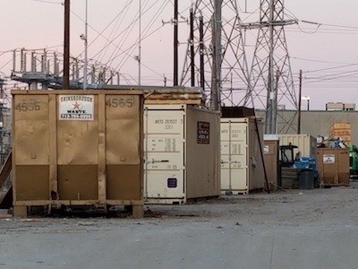 Gainsborough Waste roll-off dumpsters at a commercial job site in Houston, Texas